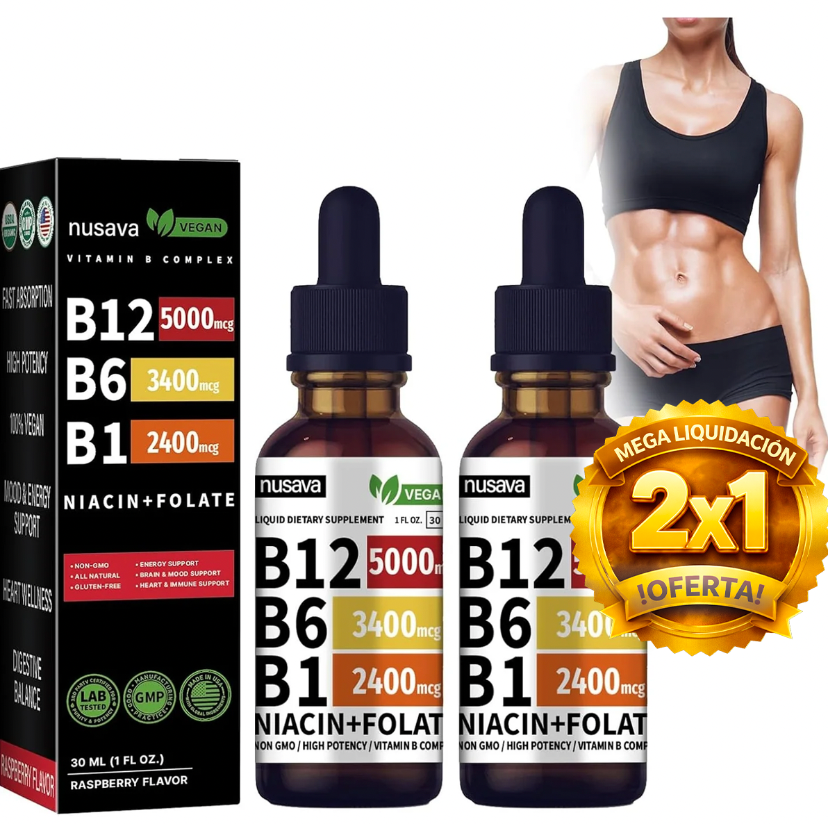 Complejo Vitamínico B12 + B6 + B1 – Alto Potencial (Compra 1 y llévate 2)