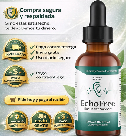 EchoFree PRO | Gotas Líquidas para Audición, Claridad y Salud del Oído Interno