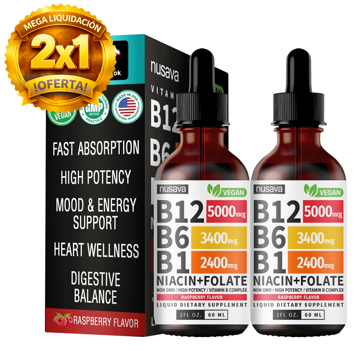 Complejo Vitamínico B12 + B6 + B1 – Alto Potencial (Compra 1 y llévate 2)